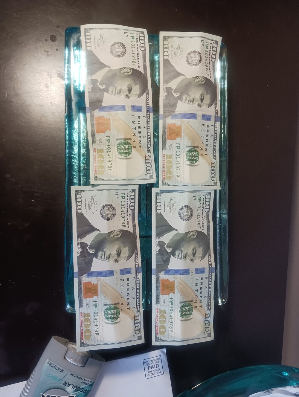 Usher Bucks Mint $100 Bills Vegas Residency Show Dolby Live Park Mgm Lot Of 4
